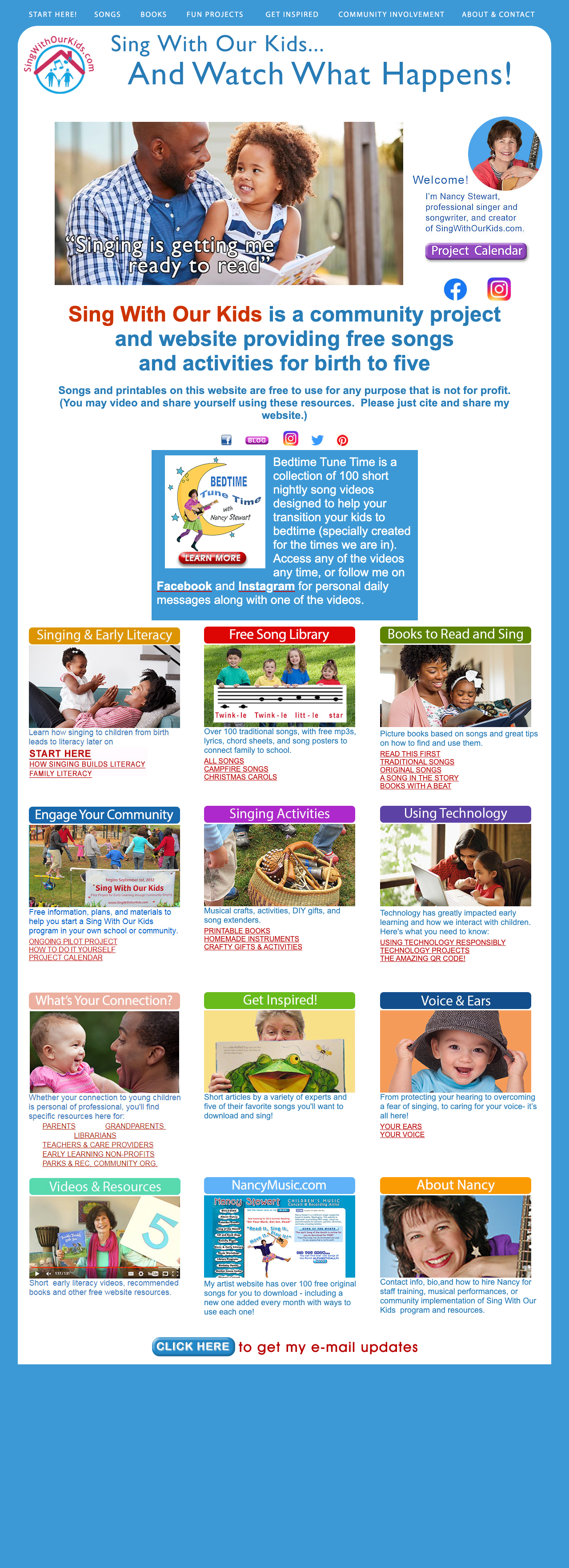 Live Sing With Our Kids site before migration